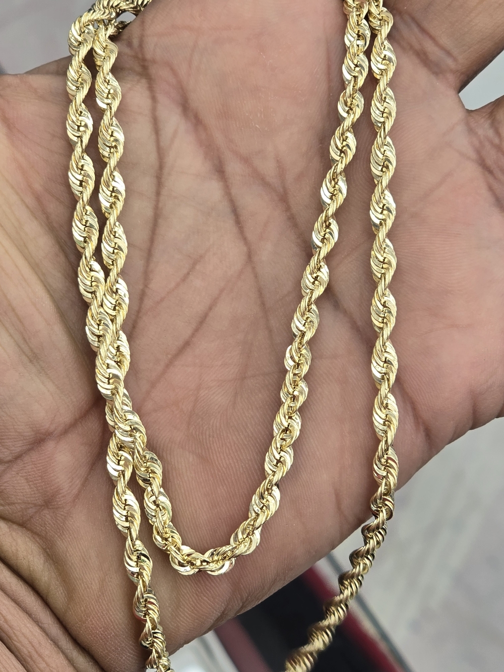 10k Real Gold Rope Chain 4mm 24 Inches - Picture 6 of 10